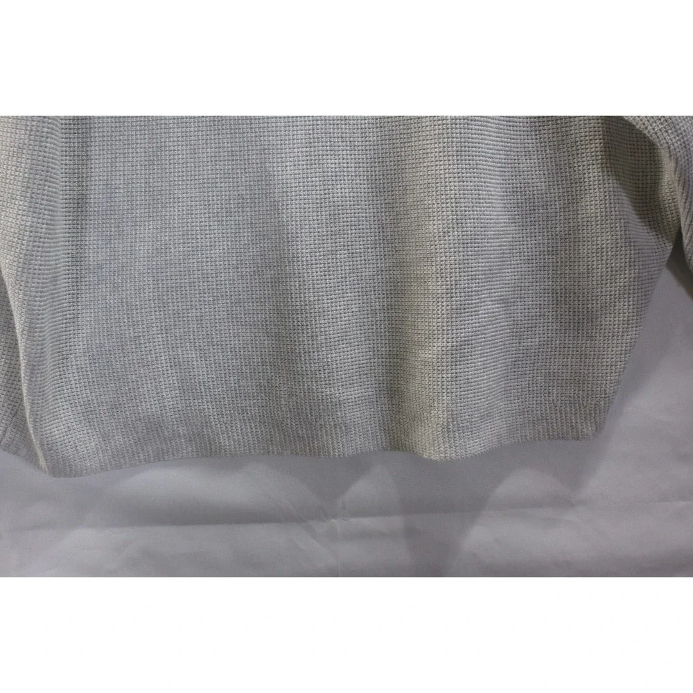 Cyrus Light Gray Waffle Knit Sweater Top Long Sleeve Casual Women M